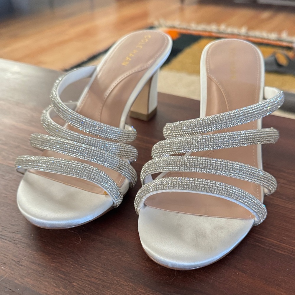 Cole Haan Silver Strappy Heels